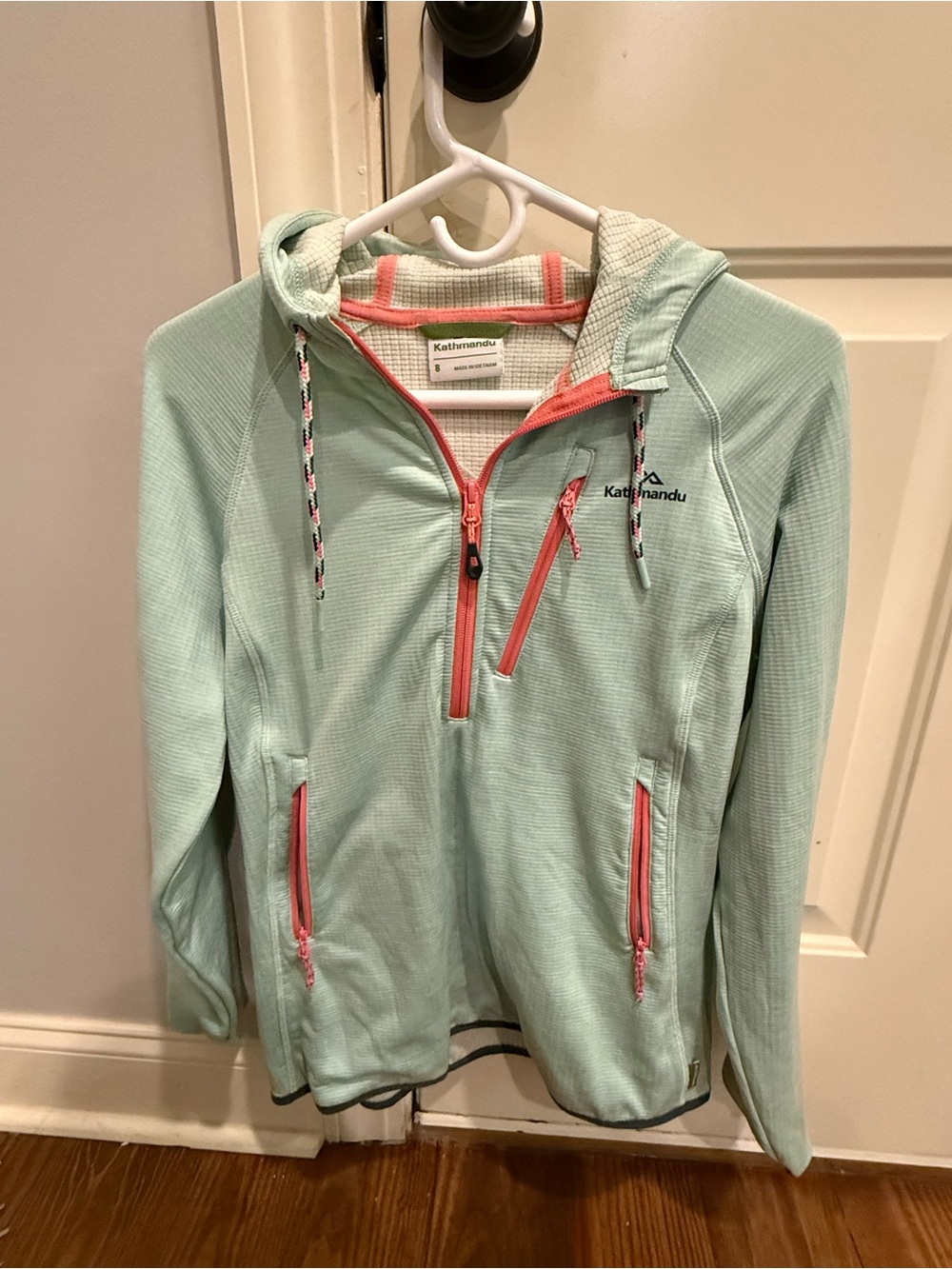 Kathmandu Kids Mint Hooded Pullover with Pink Zippers